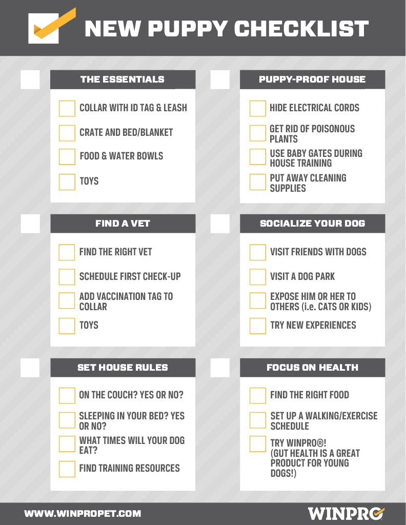 new puppy check list