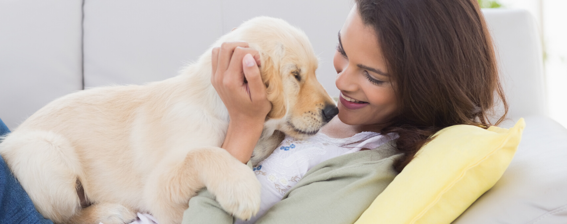 OWNER BONDING WITH NEW PUPPY